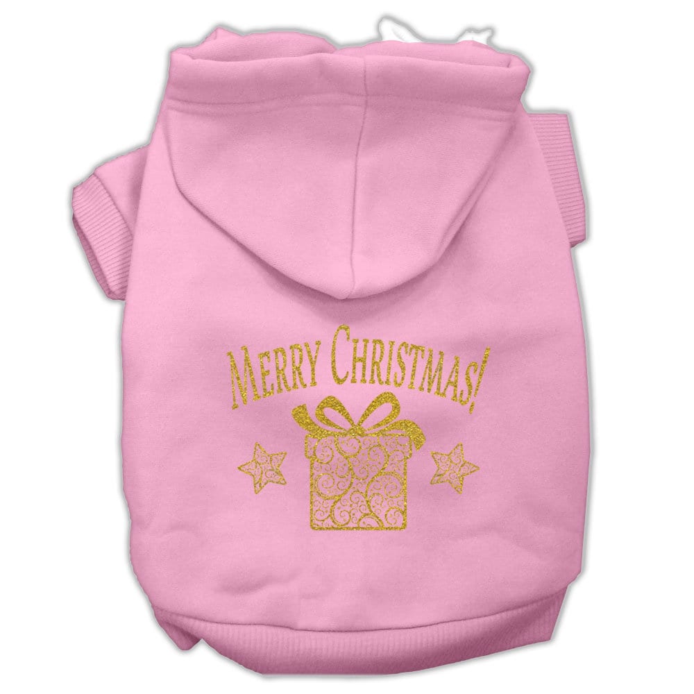 Christmas Pet Dog & Cat Hoodie Screen Printed, "Golden Christmas Present"