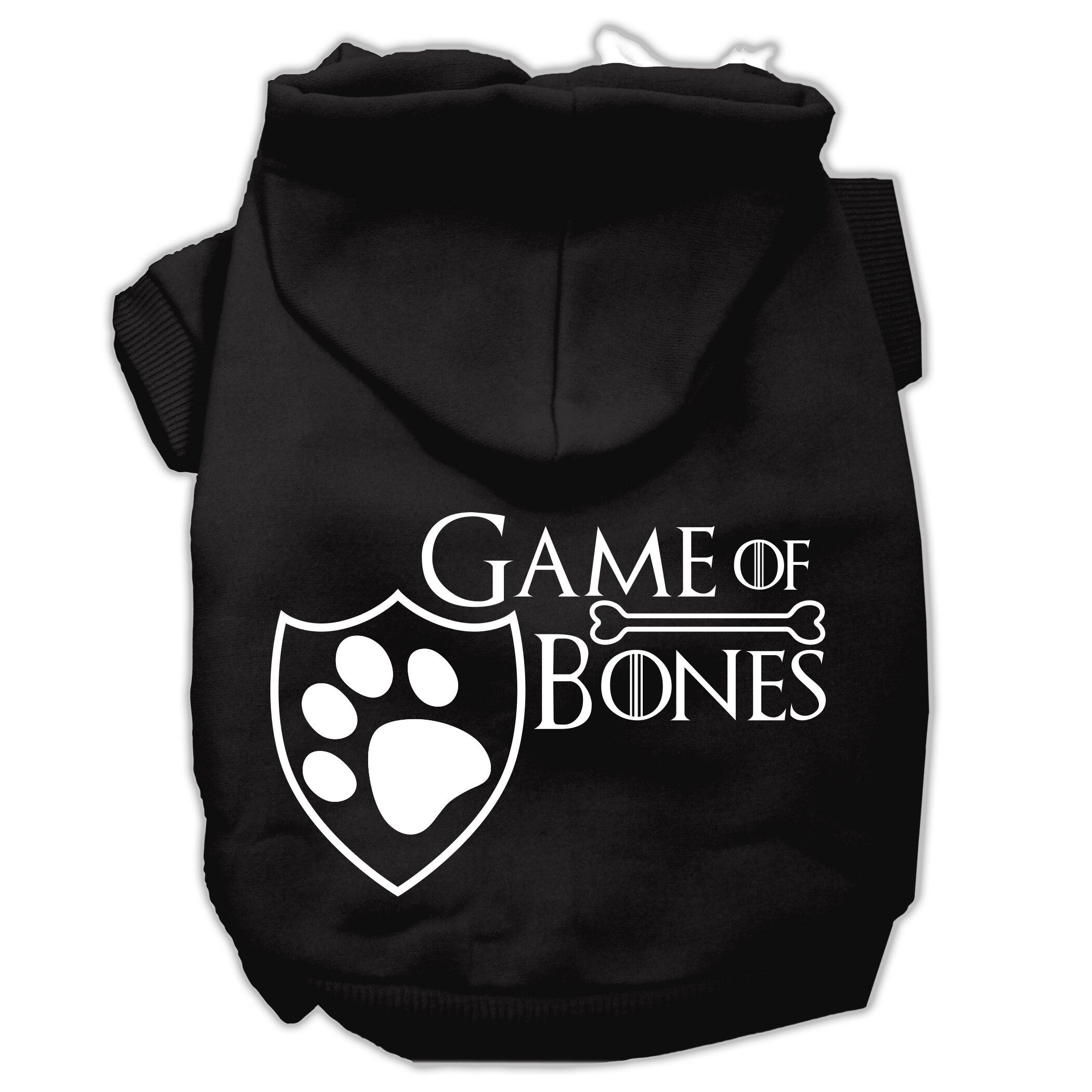 Pet Dog & Cat Hoodie Screen Printed, "Game of Bones"