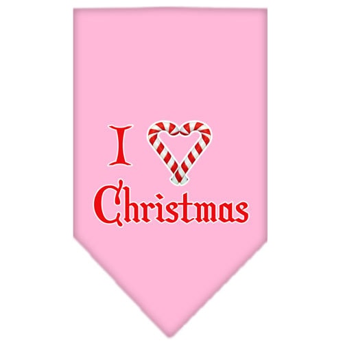 Christmas Pet and Dog Bandana Screen Printed, "I Heart Christmas"