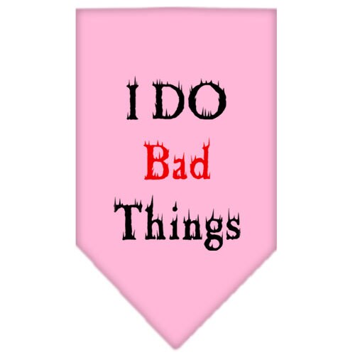 Pet and Dog Bandana Screen Printed, "I Do Bad Things"