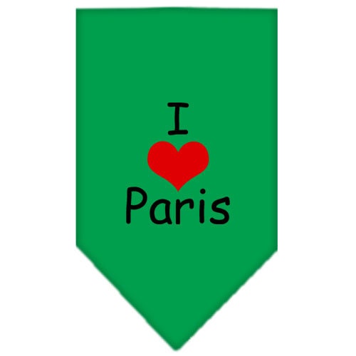 Pet and Dog Bandana Screen Printed, "I Love Paris"