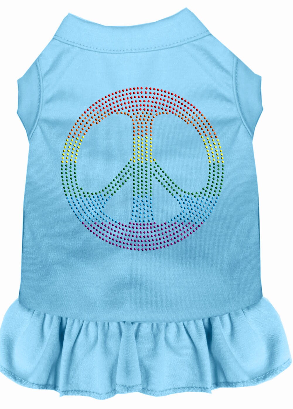 Pet Dog & Cat Dress Rhinestone, "Rainbow Peace"