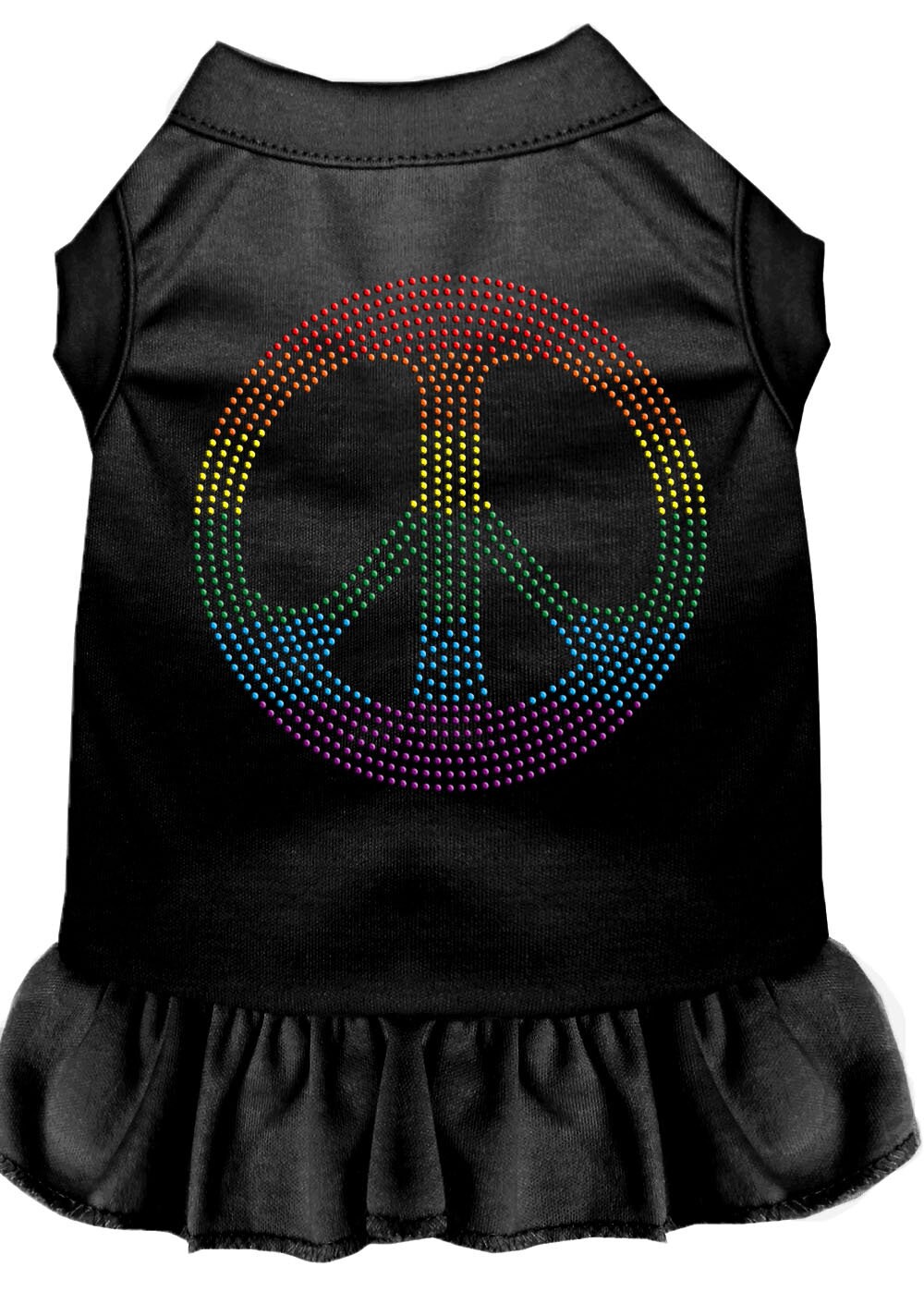 Pet Dog & Cat Dress Rhinestone, "Rainbow Peace"