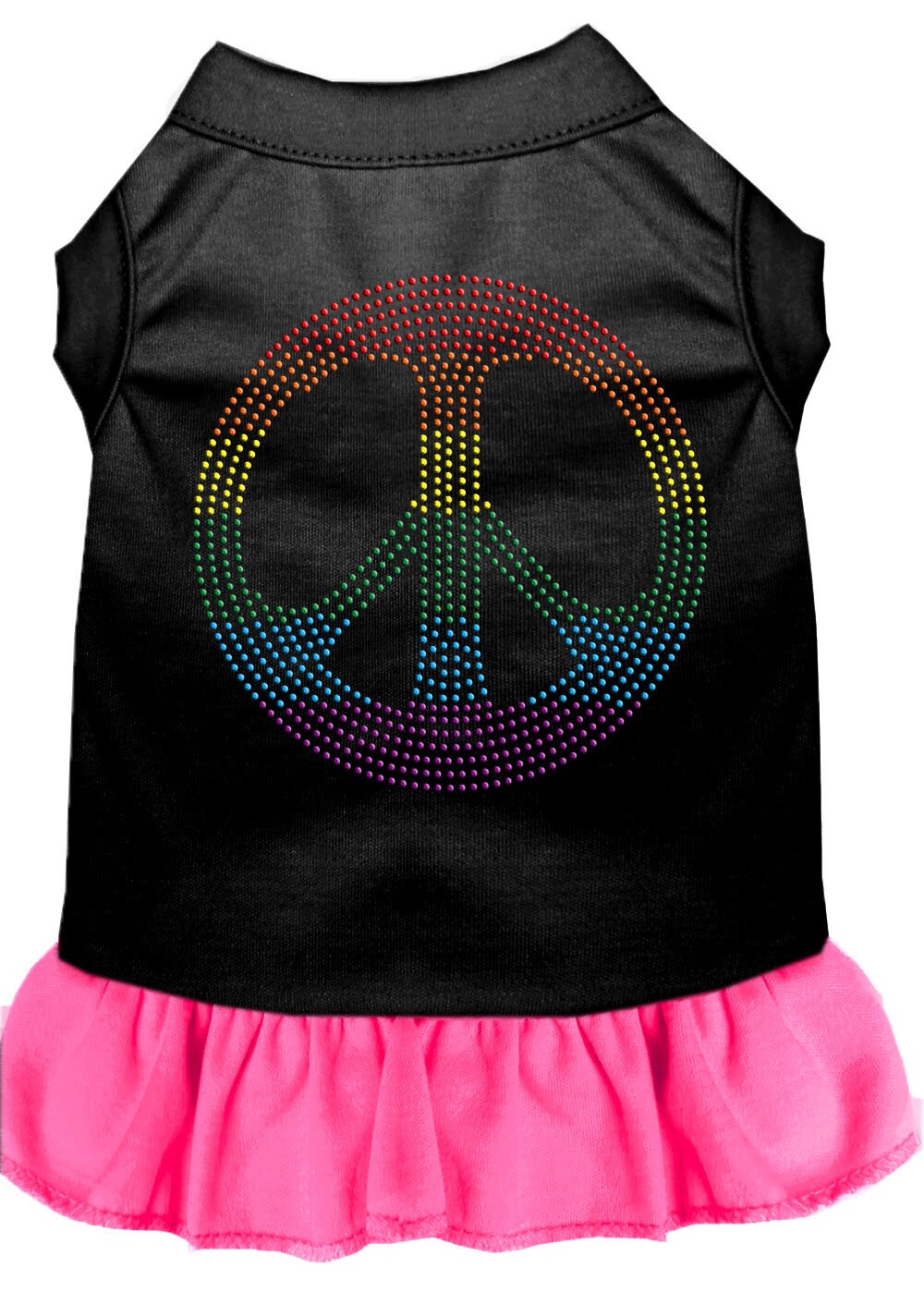 Pet Dog & Cat Dress Rhinestone, "Rainbow Peace"