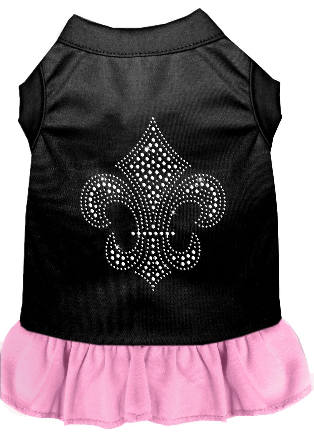 Pet Dog & Cat Dress Rhinestone, "Silver Fleur De Lis"