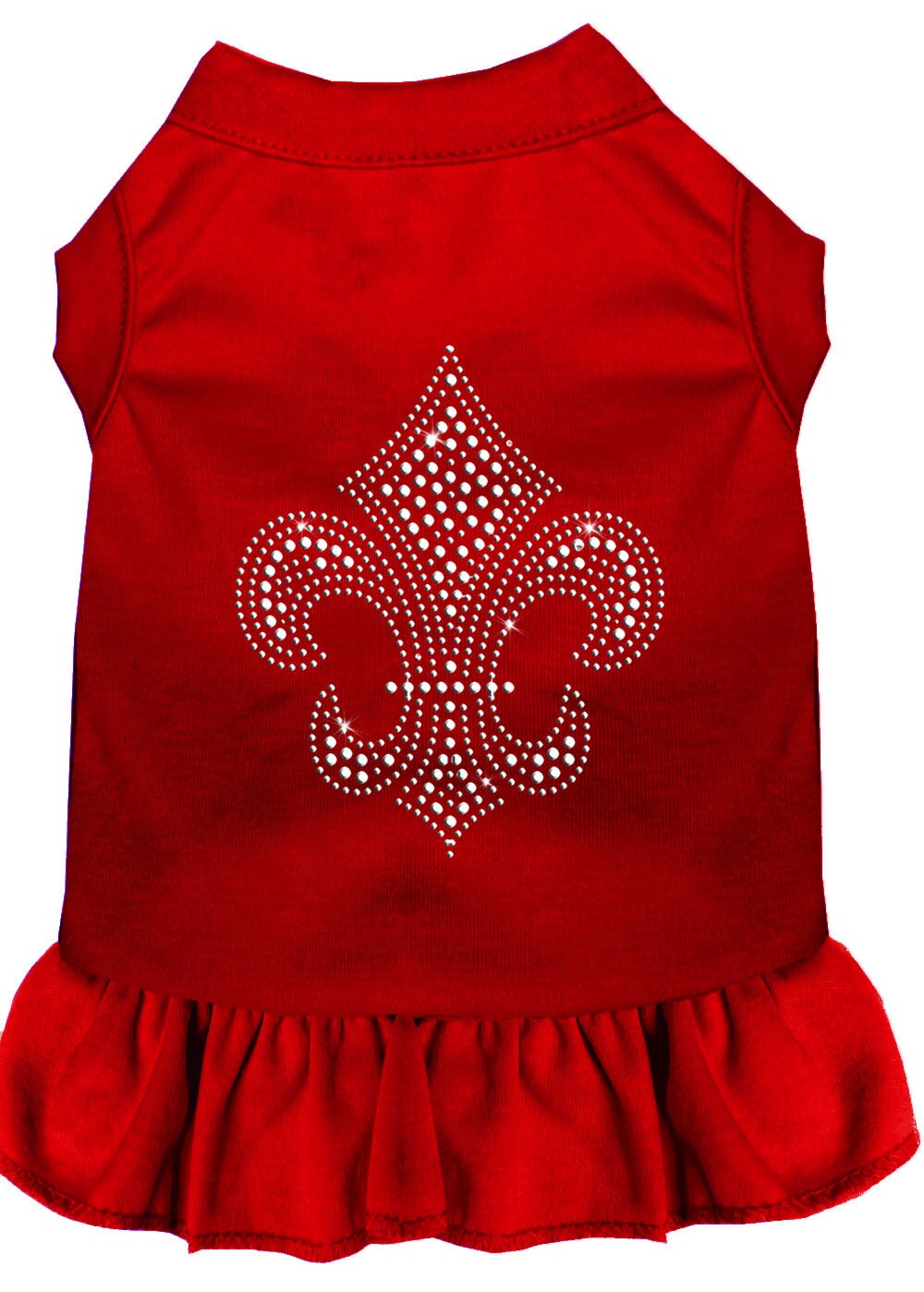 Pet Dog & Cat Dress Rhinestone, "Silver Fleur De Lis"