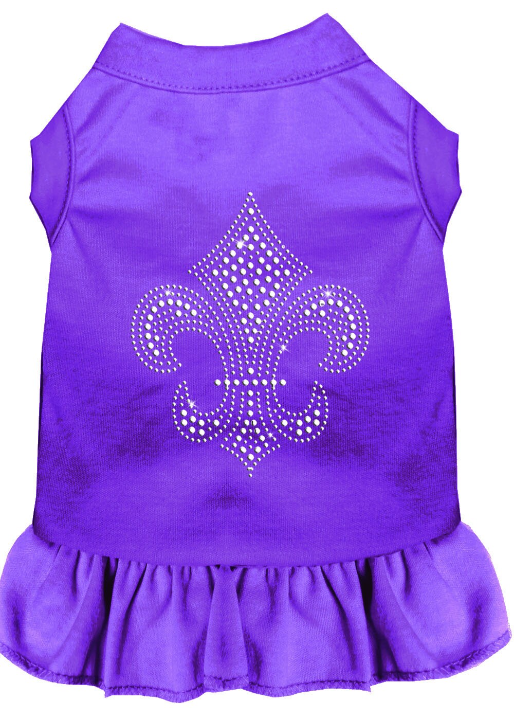 Pet Dog & Cat Dress Rhinestone, "Silver Fleur De Lis"