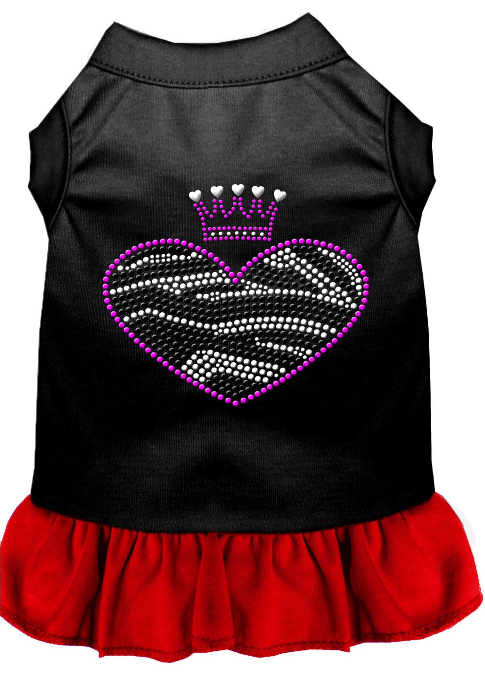 Pet Dog & Cat Dress Rhinestone, "Zebra Heart"