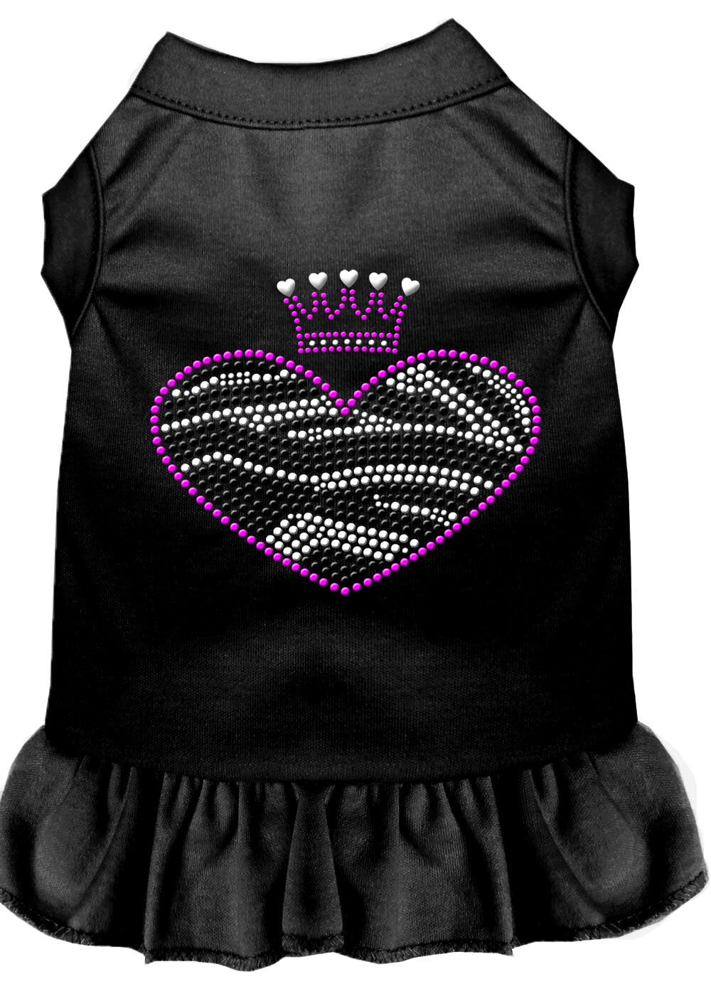 Pet Dog & Cat Dress Rhinestone, "Zebra Heart"