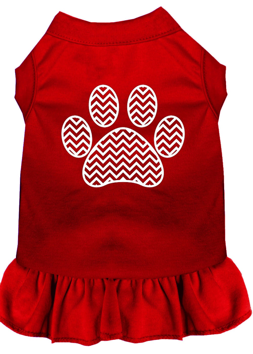 Pet Dog & Cat Dress Screen Printed, "Chevron Paw"