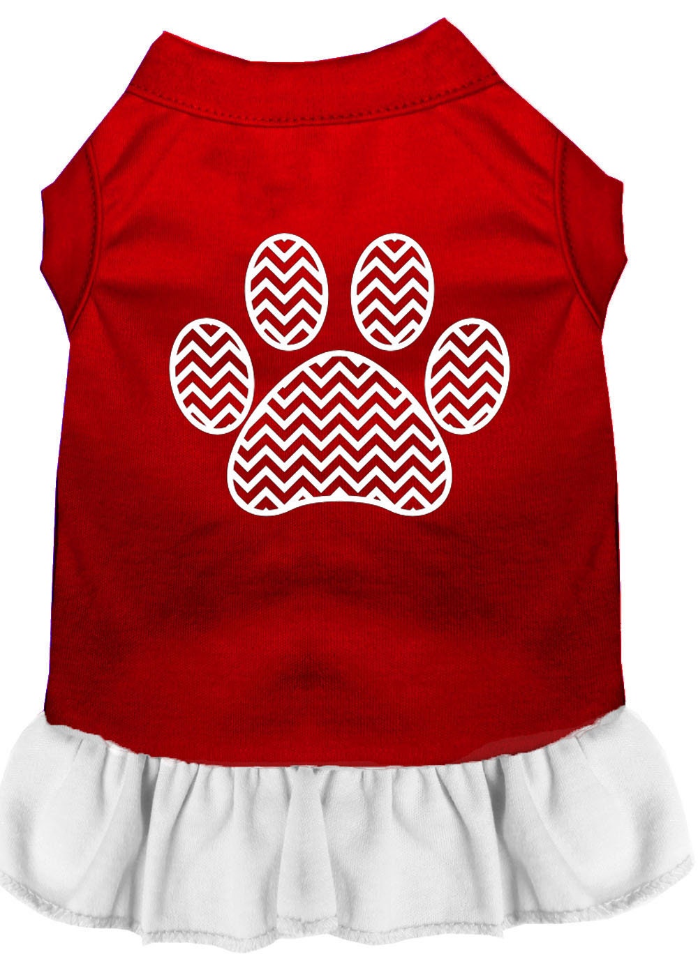 Pet Dog & Cat Dress Screen Printed, "Chevron Paw"