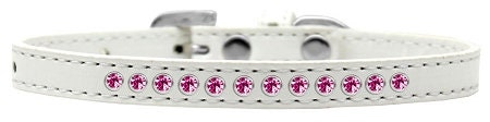 Dog, Puppy & Pet Fashion  Collar, "Bright Pink Crystal Rimsets"