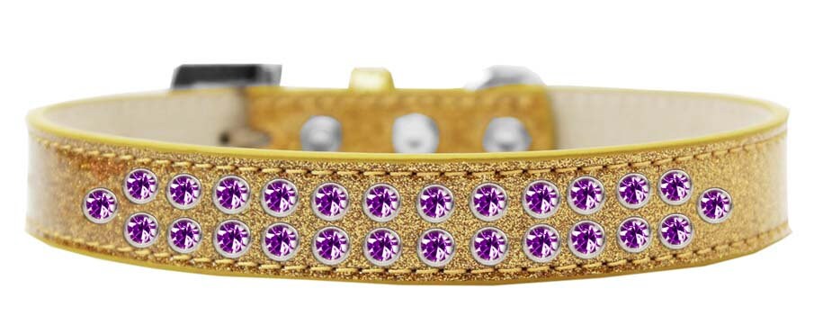 Premium Two Row Rim Set Purple Crystal Ice Cream Collar