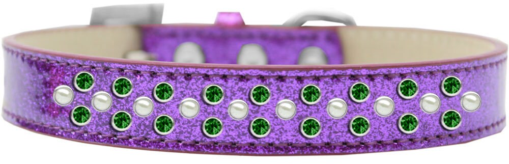 Dog, Puppy & Pet Ice Cream  Collar, "Pearl and Lime Green Crystal Rimsets Sprinkles"