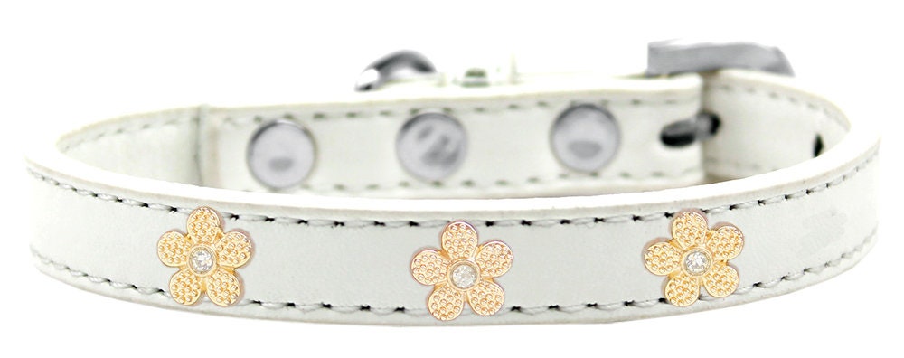 Dog, Puppy & Pet Widget Collar, "Gold Flower"