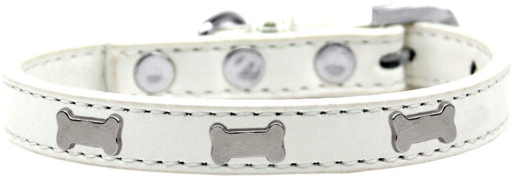 Dog, Puppy & Pet Widget Fashion  Collar, "Silver Bone"