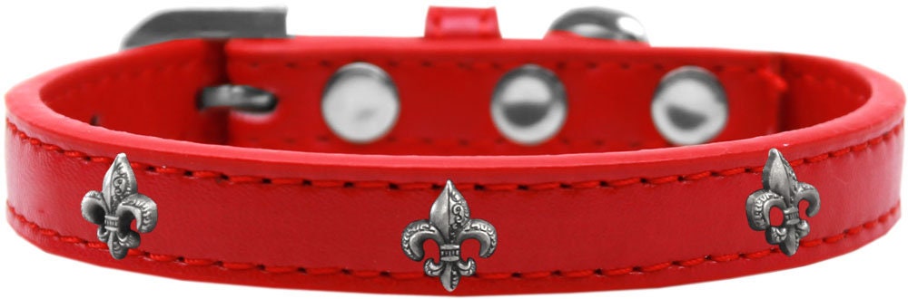 Dog, Puppy & Pet Widget Fashion Collar, "Silver Fleur De Lis"