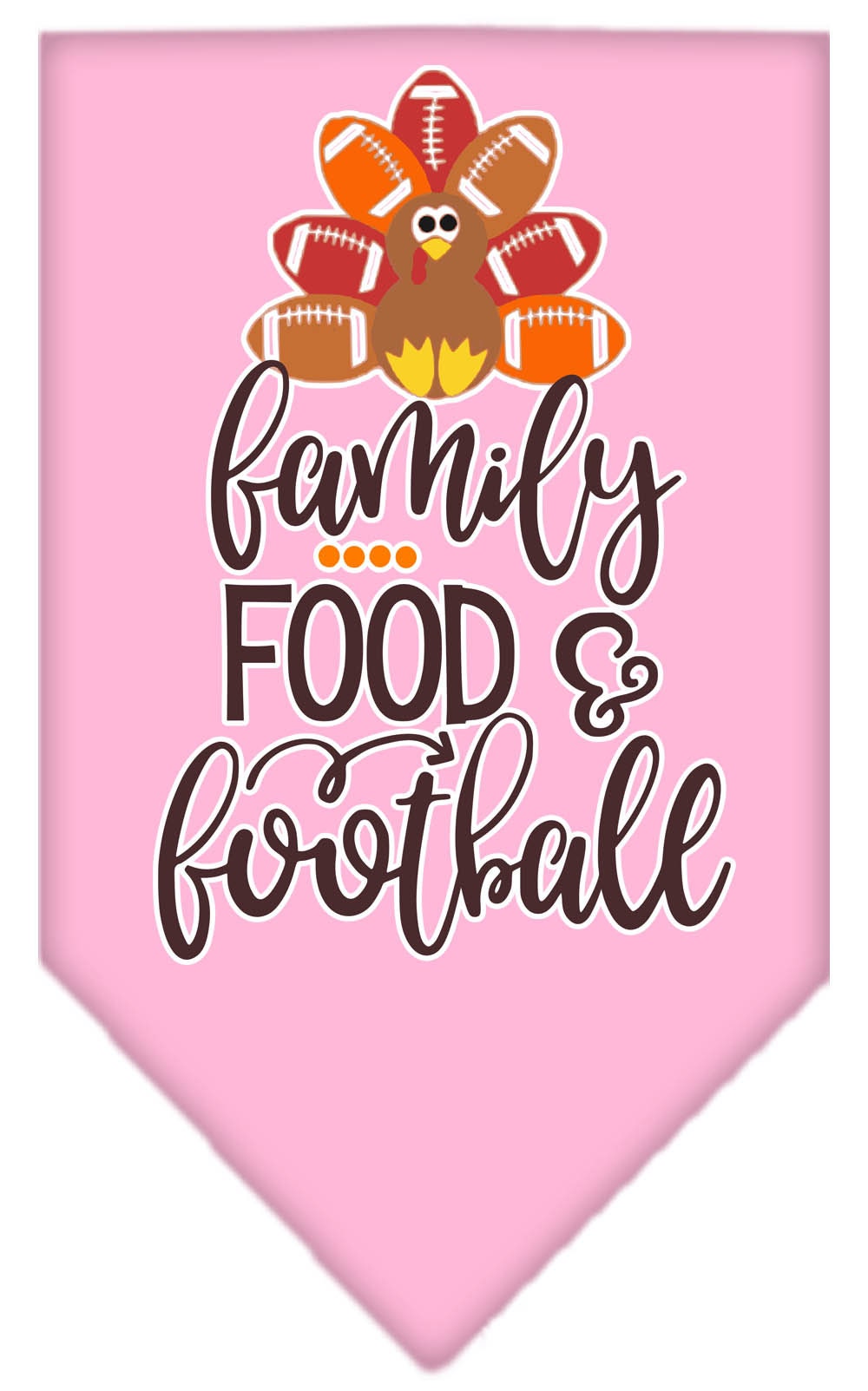 Pet and Dog Bandana Screen Printed, "Family, Food, & Football"