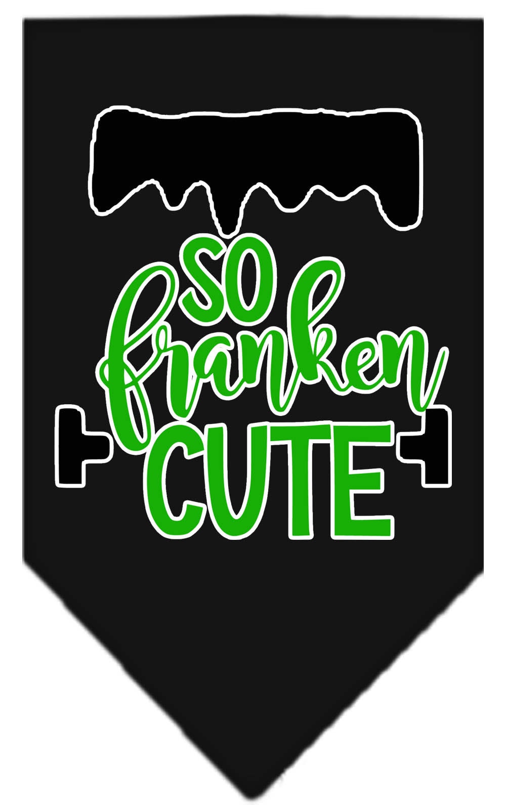 Halloween Pet and Dog Bandana Screen Printed, "So Franken Cute"