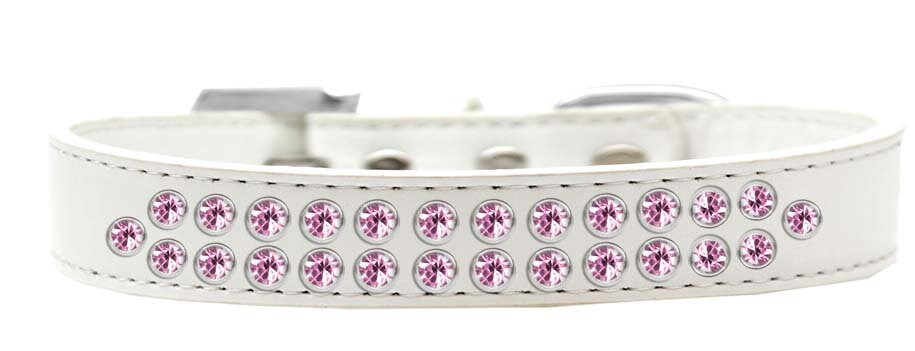 Dog, Puppy & Pet Fashion  Collar, "Two Row Light Pink Crystal Rimsets"