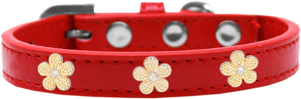 Dog, Puppy & Pet Widget Collar, "Gold Flower"