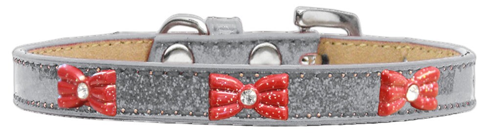 Dog, Puppy & Pet Widget Ice Cream Collar, "Red Glitter Bow"