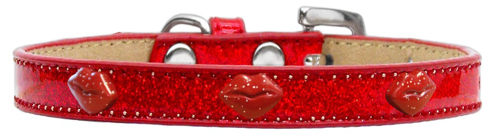 Dog, Puppy & Pet Widget Ice Cream Collar, "Red Glitter Heart"