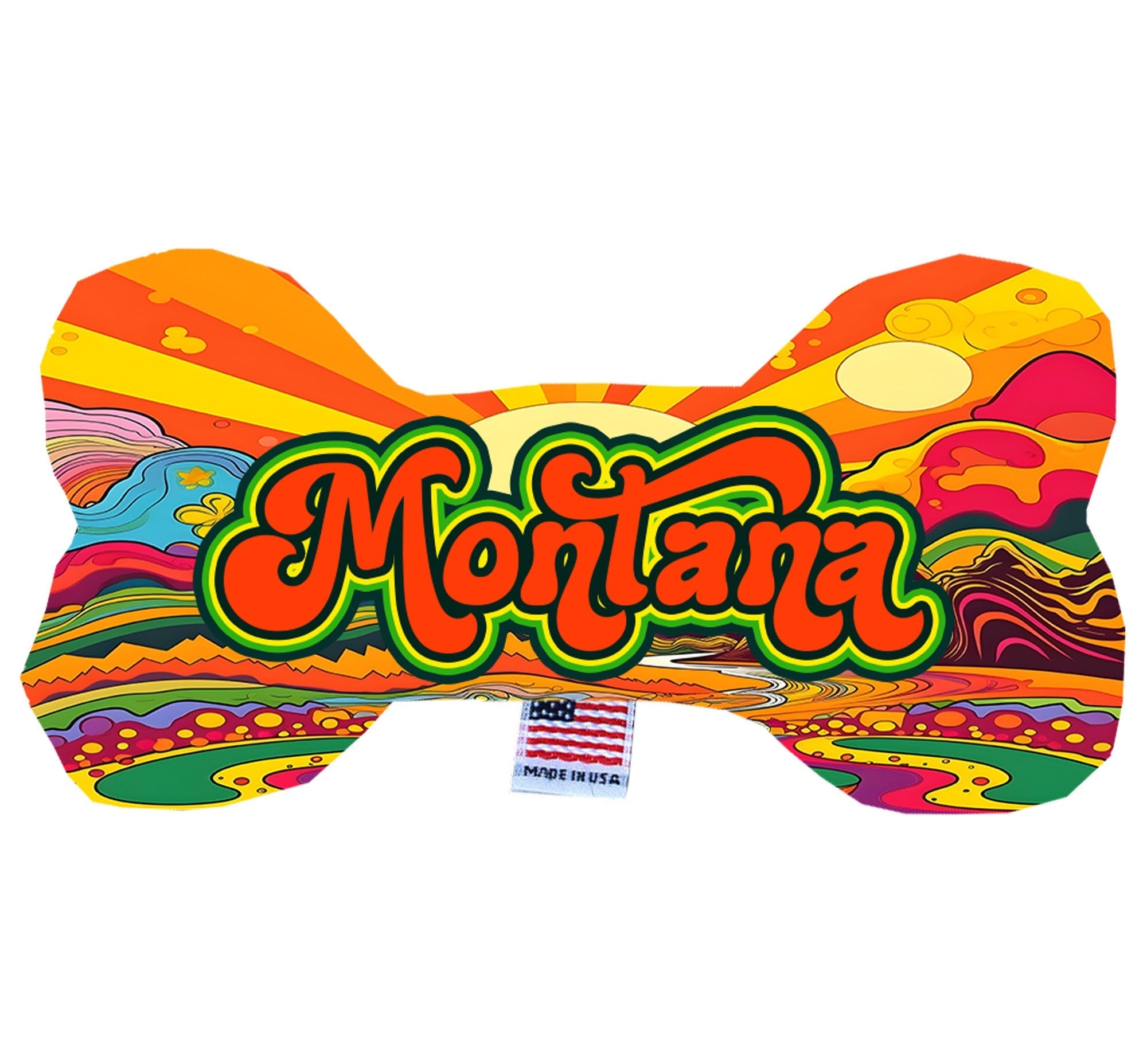 Pet & Dog Plush Bone Toys, "Montana State Options" (Available in different pattern options)