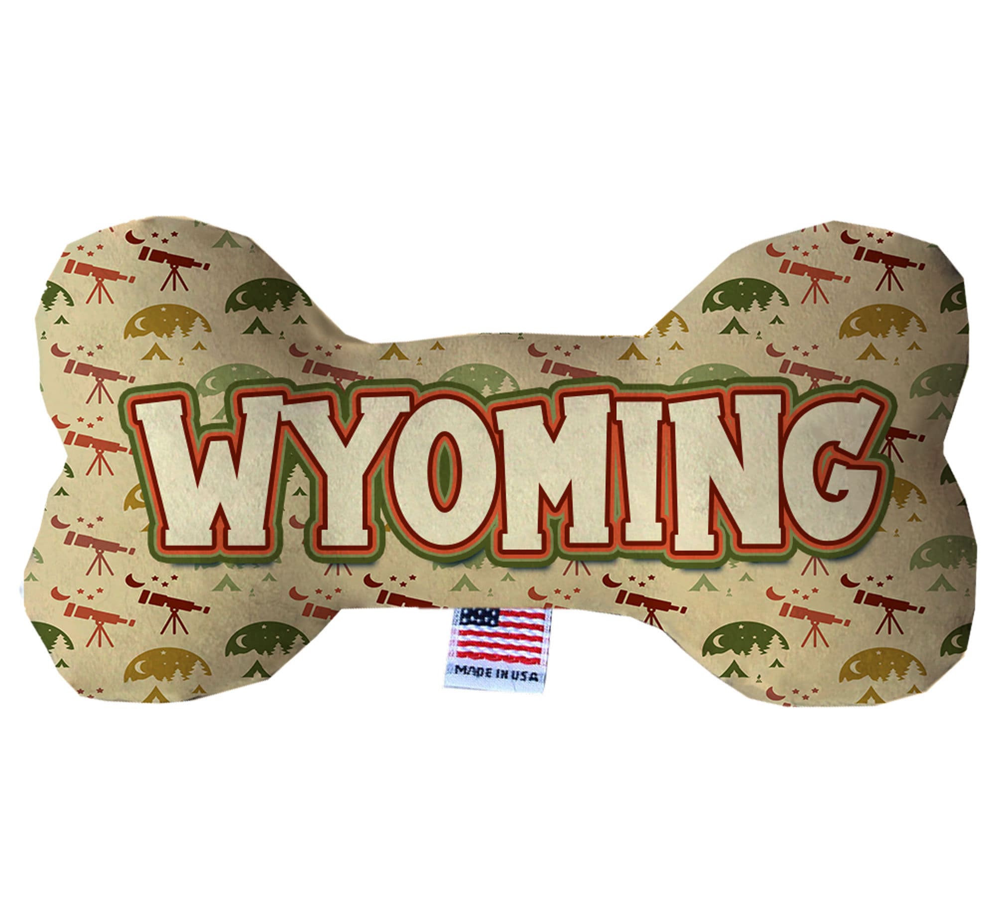 Pet & Dog Plush Bone Toys, "Wyoming State Options" (Available in different pattern options)