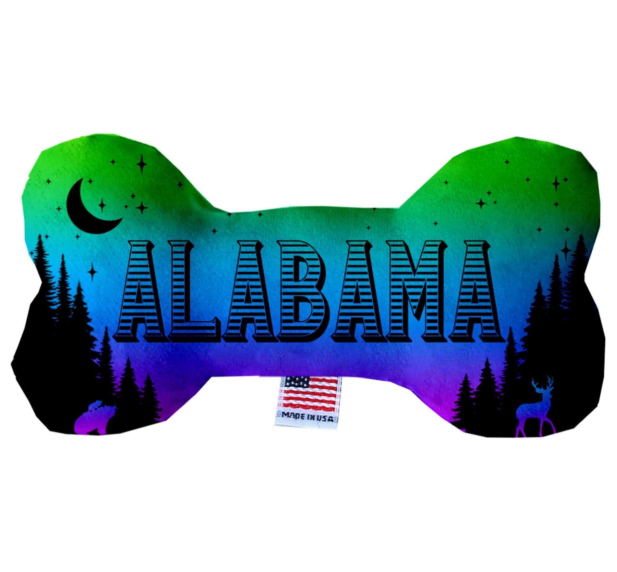 Pet & Dog Plush Bone Toys, "Alabama Mountains" (Set 2 of 2 Alabama State Toy Options, available in different pattern options!)