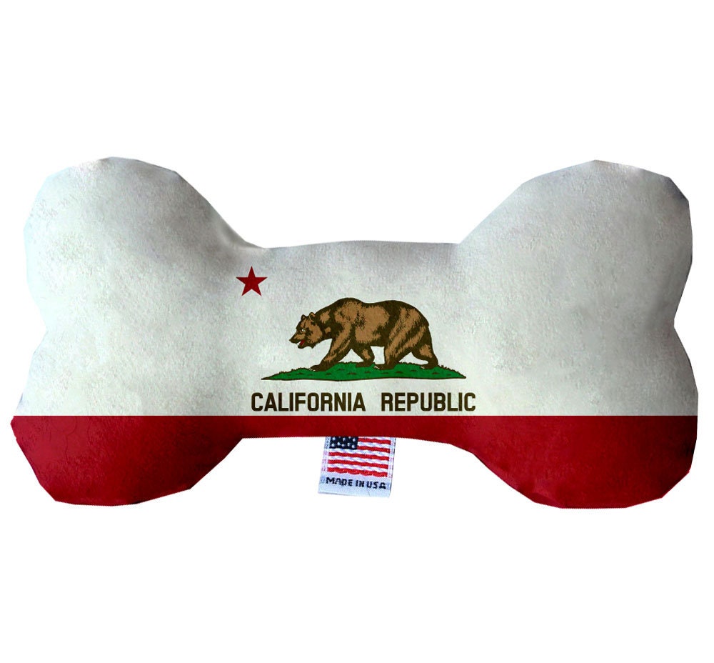 Pet & Dog Plush Bone Toys, "California Mountains" (Set 2 of 3 California State Toy Options, available in different pattern options!)