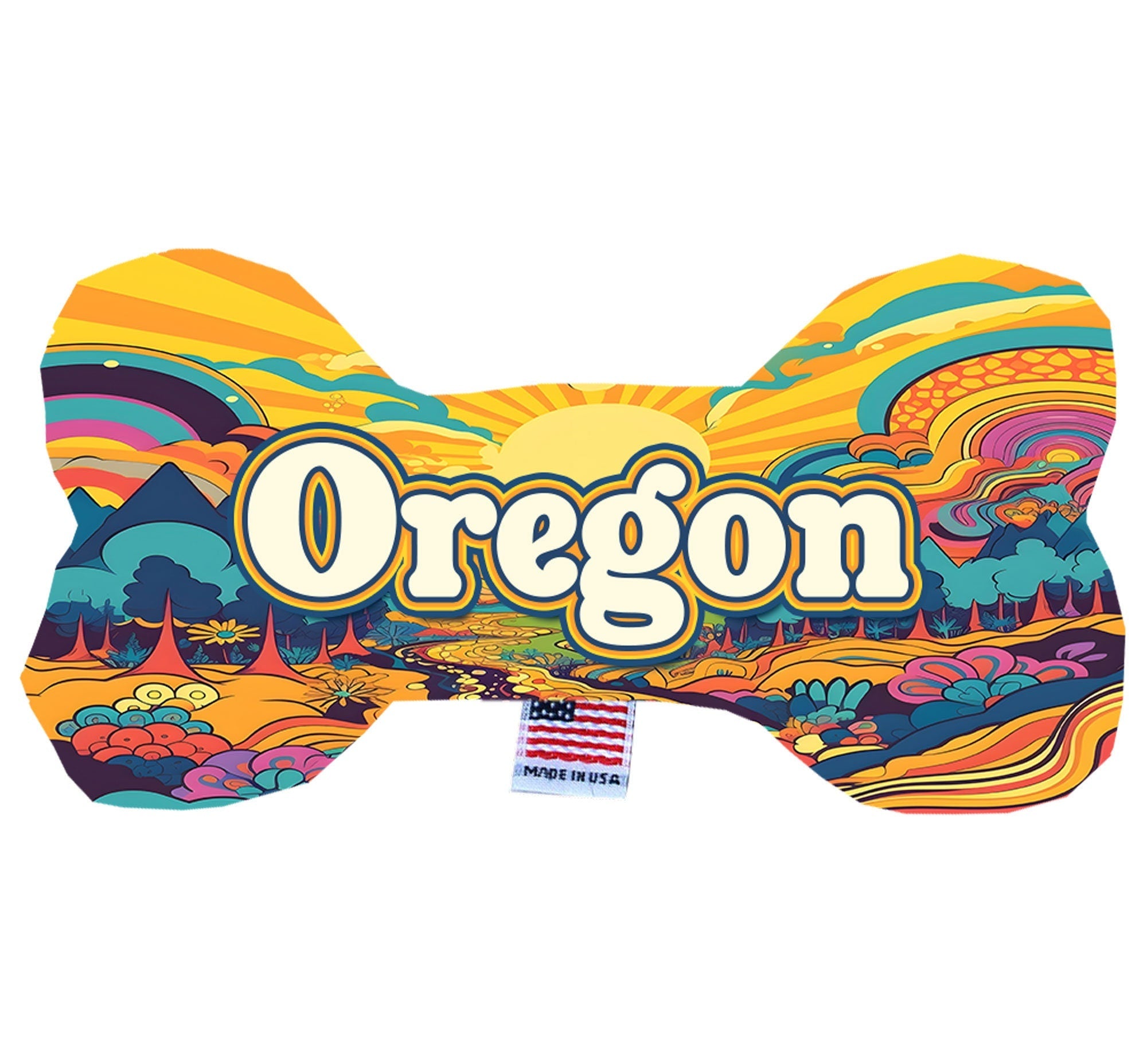 Pet & Dog Plush Bone Toys, "Oregon Mountains" (Set 1 of 2 Oregon  State Toy Options, available in different pattern options!)