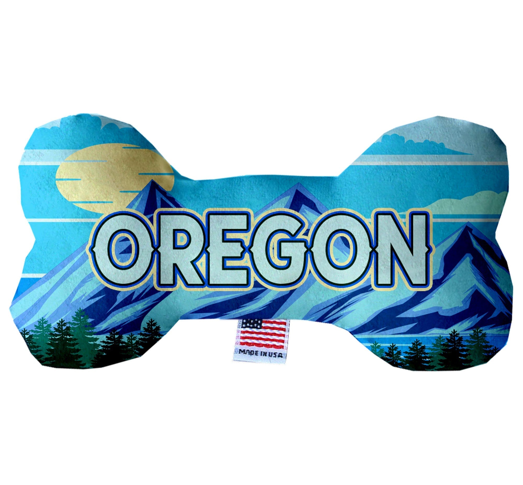 Pet & Dog Plush Bone Toys, "Oregon Mountains" (Set 1 of 2 Oregon  State Toy Options, available in different pattern options!)