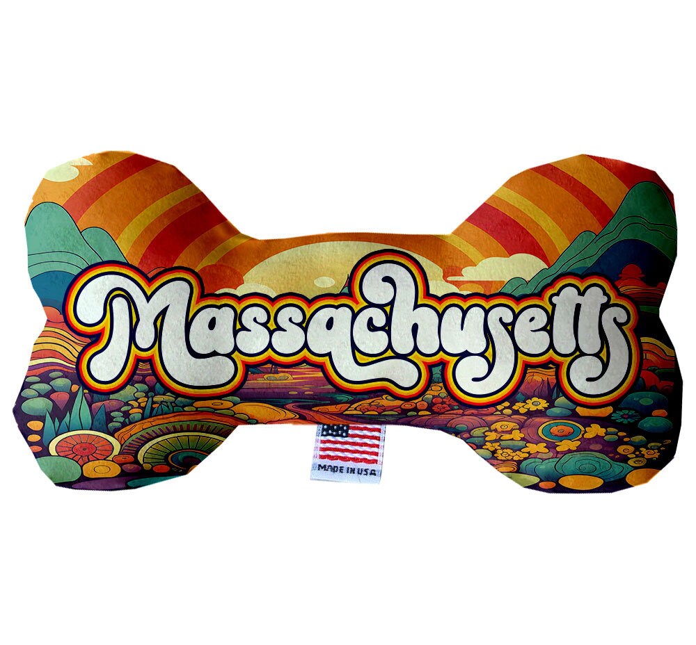 Pet & Dog Plush Bone Toys, "Massachusetts State Options" (Available in different pattern options)