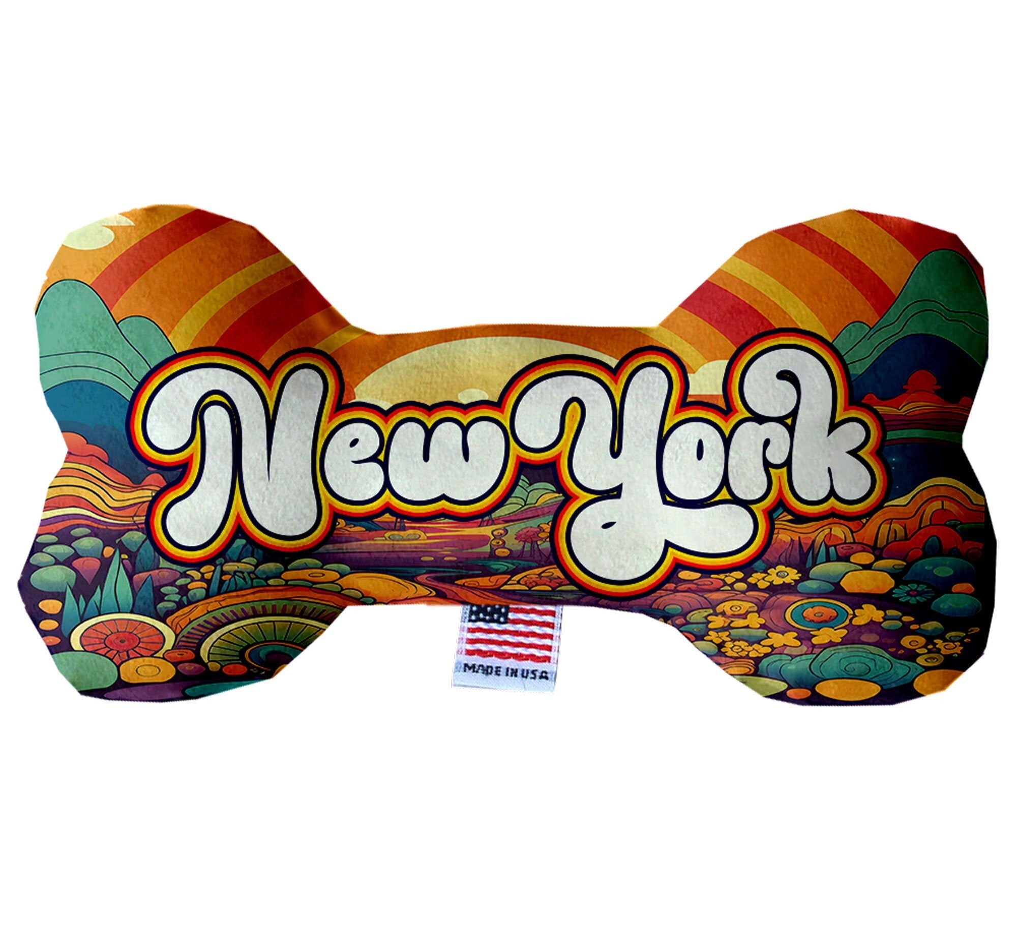 Pet & Dog Plush Bone Toys, "New York State Options" (Available in different pattern options)