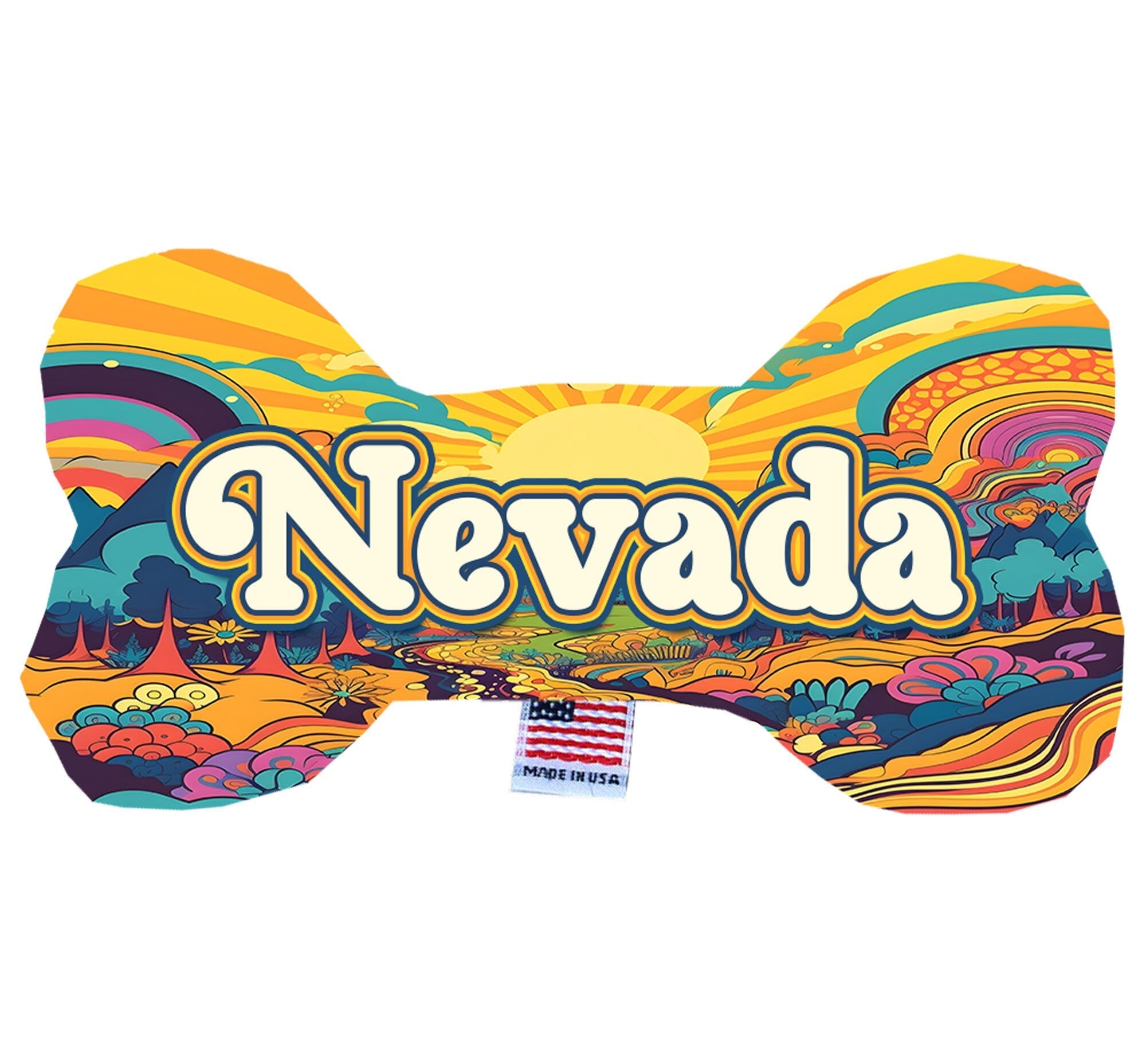 Pet & Dog Plush Bone Toys, "Nevada Mountains" (Set 2 of 2 Nevada State Toy Options, available in different pattern options!)