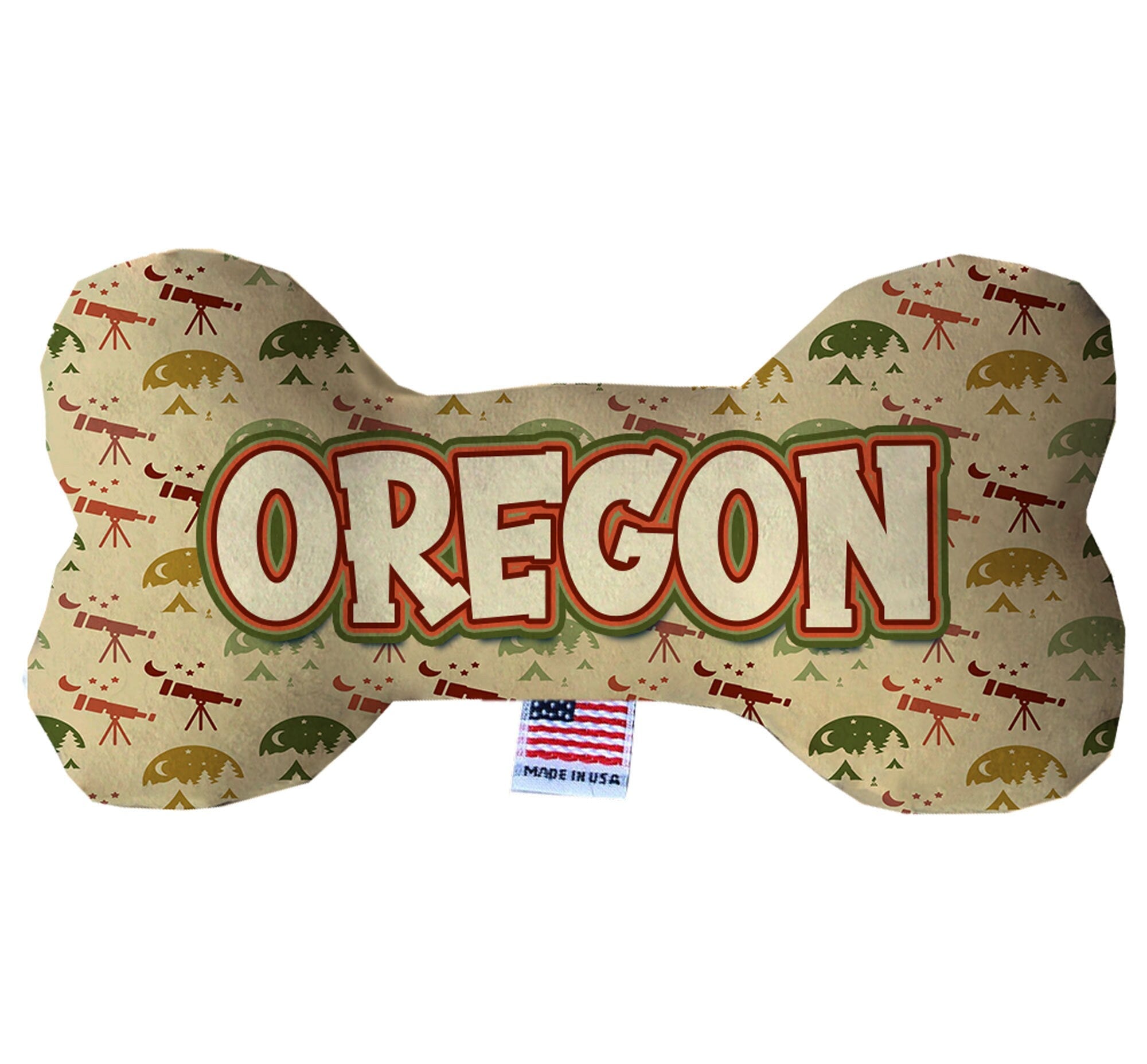 Pet & Dog Plush Bone Toys, "Oregon Mountains" (Set 1 of 2 Oregon  State Toy Options, available in different pattern options!)