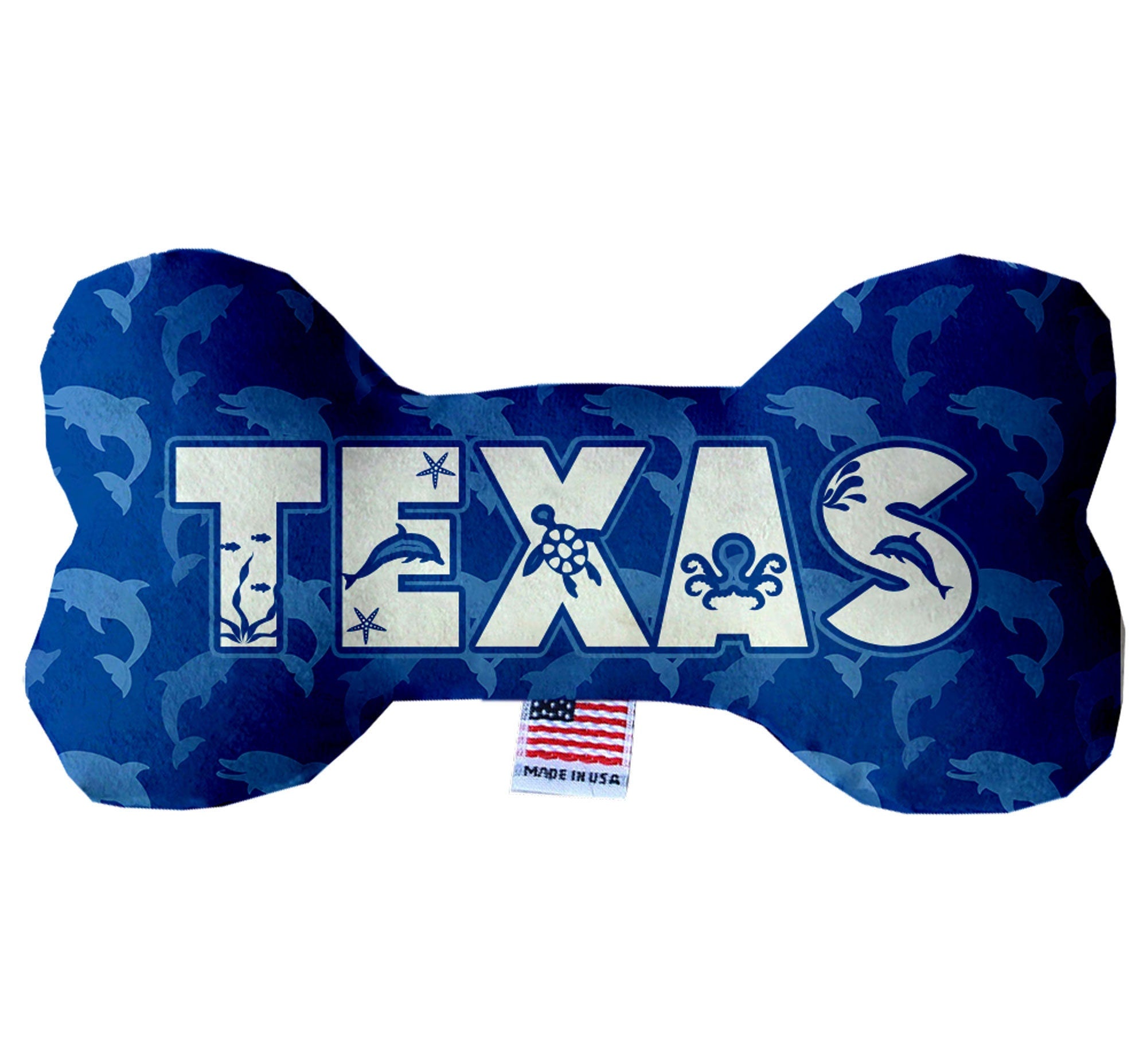 Pet & Dog Plush Bone Toys, "Texas Coast" (Set 1 of 3 Texas State Toy Options, available in different pattern options!)