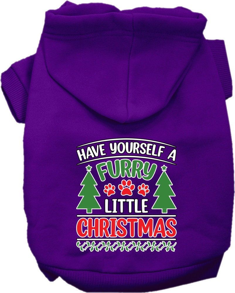 Christmas Dog Hoodie for Pets 20-115 Pounds, "Have Yourself A Furry Little Christmas"