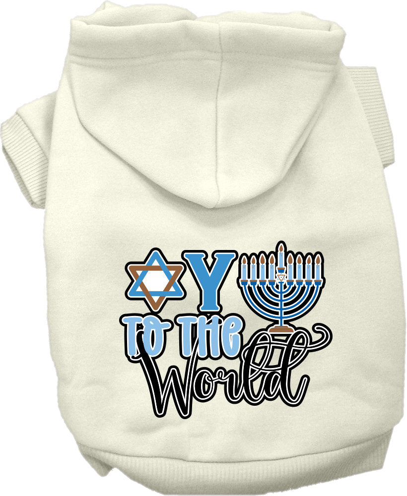 Hanukkah Pet, Dog and Cat Hoodie Screen Printed, "Oy To The World"