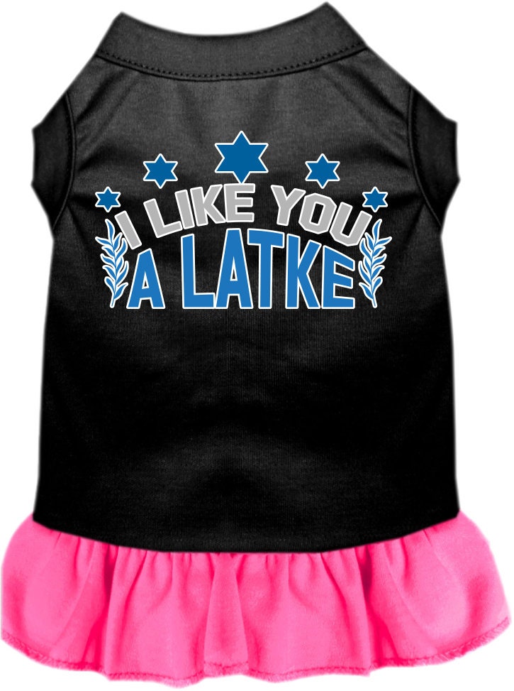 Hanukkah Pet, Dog and Cat Dress Screen Printed, "I Like You A Latke"