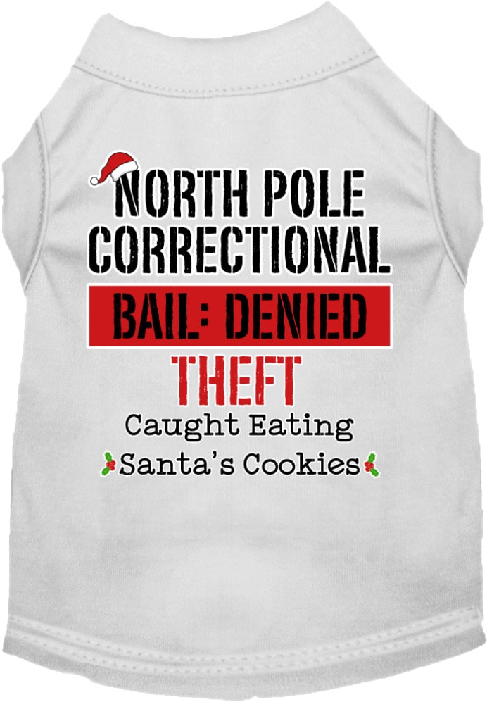 Christmas Pet Dog & Cat Shirt Screen Printed, "North Pole Correctional"