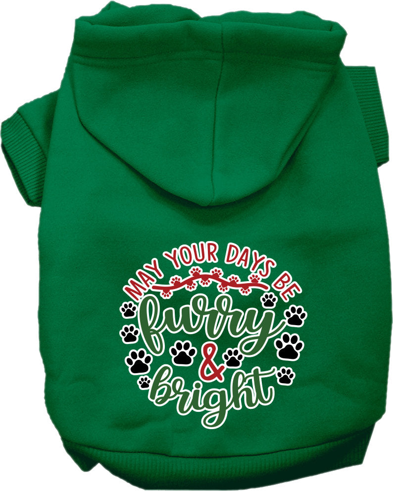 Christmas Dog Hoodie for Pets 20-115 Pounds, "Furry & Bright"