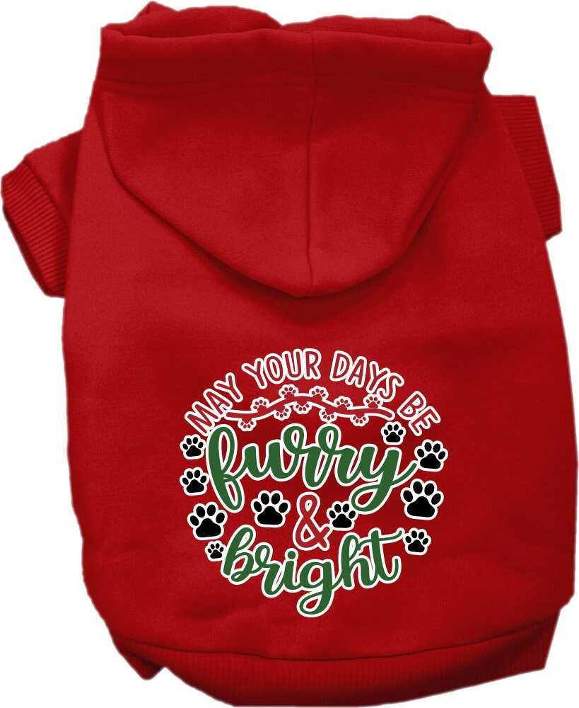 Christmas Dog Hoodie for Pets 20-115 Pounds, "Furry & Bright"