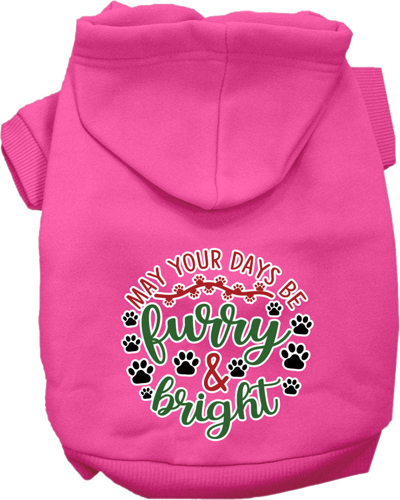 Christmas Dog Hoodie for Pets 20-115 Pounds, "Furry & Bright"