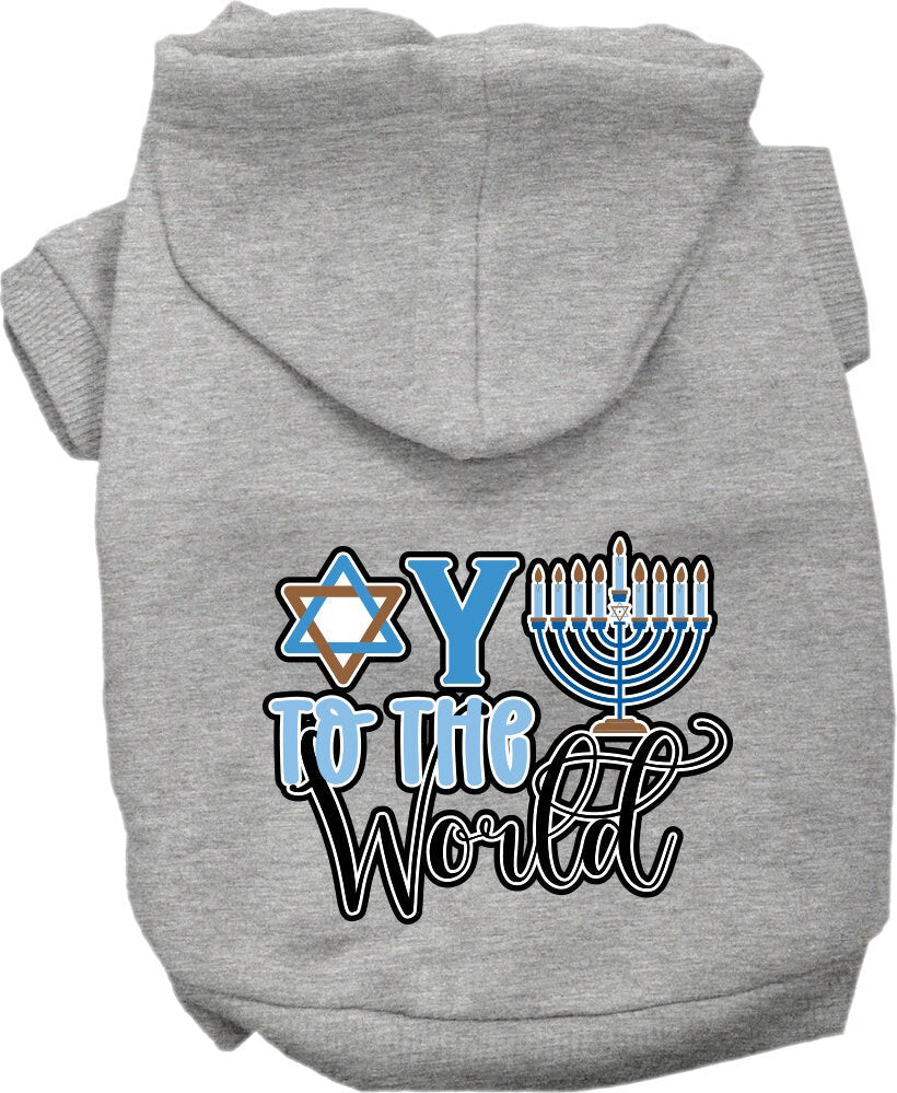 Hanukkah Pet, Dog and Cat Hoodie Screen Printed, "Oy To The World"