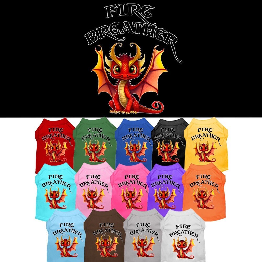 Dog Shirt for Pets 20-115 Pounds, "Fire Breather Dragon"