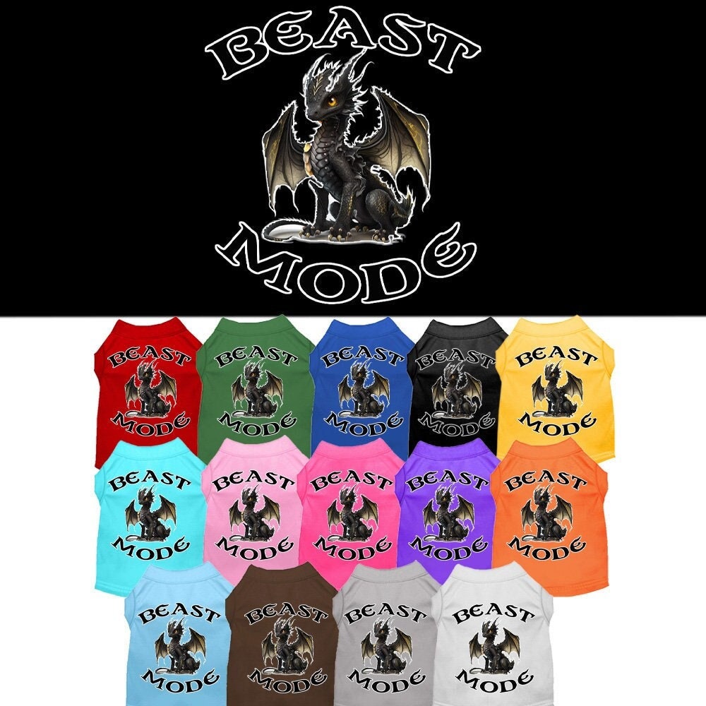 Dog Shirt for Pets 20-115 Pounds, "Beast Mode Dragon"