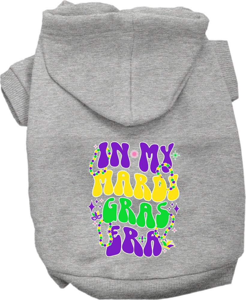 Pet Dog & Cat Screen Printed Hoodie for Small to Medium Pets (Sizes XS-XL), "In My Mardi Gras Era"