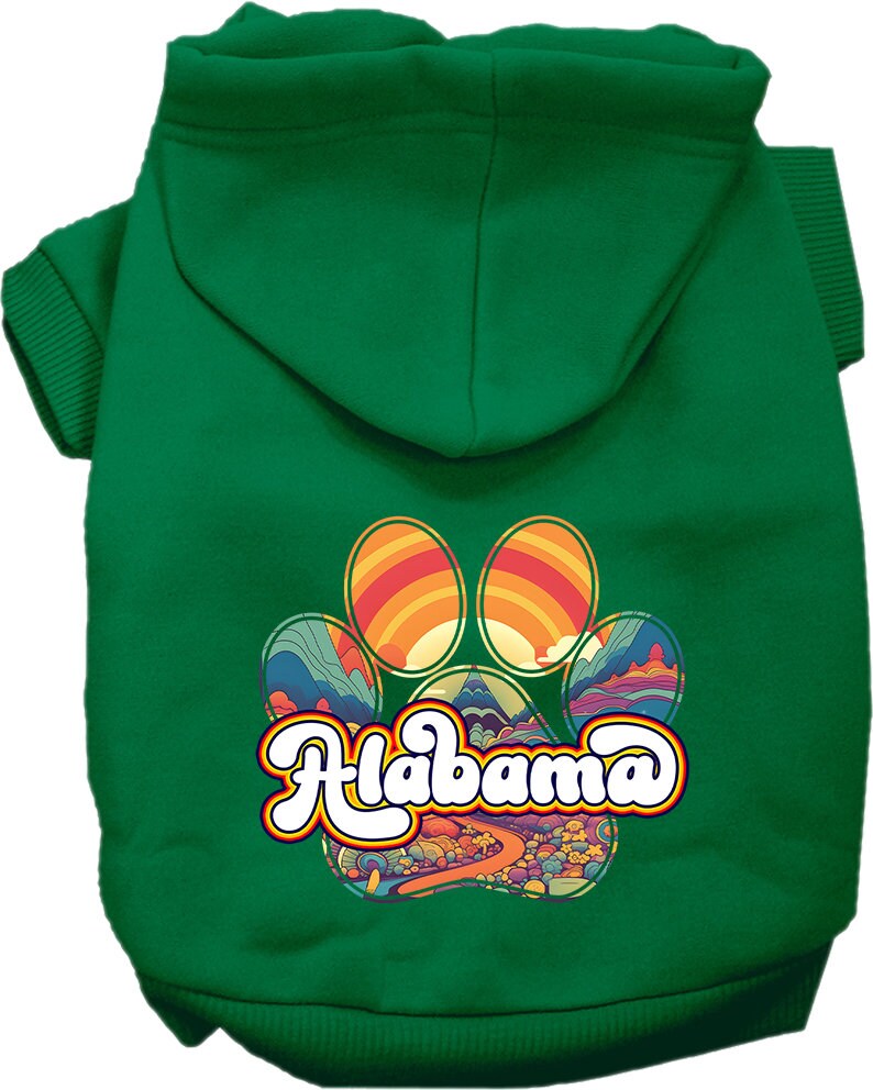 Pet Dog & Cat Screen Printed Hoodie for Medium to Large Pets (Sizes 2XL-6XL), "Alabama Groovy Summit"